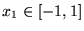 $x_1 \in [-1,1]$